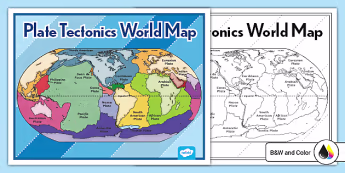 Plate Tectonics Printable World Map